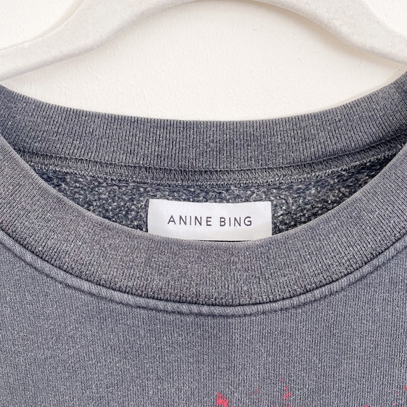 Anine Bing Tiger Sweatshirt Washed Black M - Picture 7 of 10